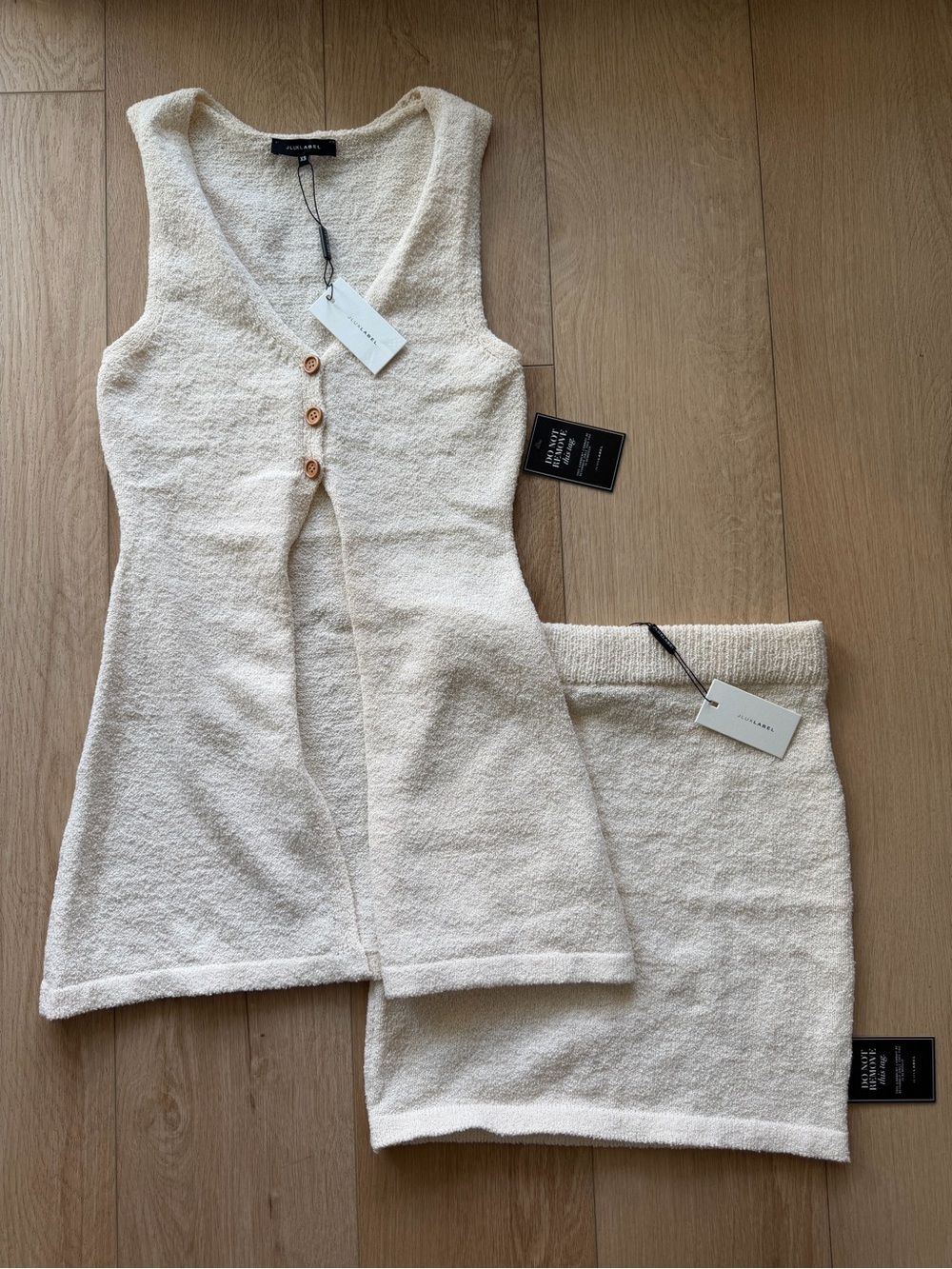 Jluxlabel yellow drift knit skirt set - XS